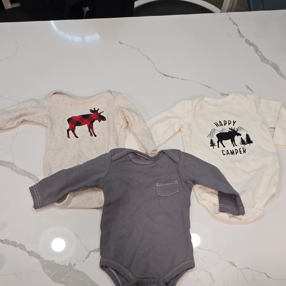 Gray and Cream Kids One Pieces Set